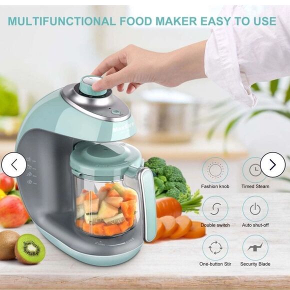 MaxKare Baby Food Processor in Mint Green/Blue. New in box! - Picture 2 of 14